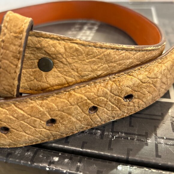 New Lucchese Classic Genuine Hippo Men's Belt Size 34, 1.5 inch wide - Picture 4 of 4
